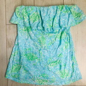 Lilly Pulitzer Printed Strapless Ruffle Tube Top